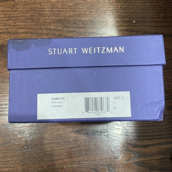 Stuart Weitzman Tipin Black Satin Pointed Toe Pump - Picture 10 of 10